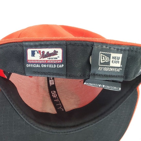 Florida Miami Marlins Hat 7 3/8 Orange New Era Fitted MLB Cap 59 Fifty USA Made - Picture 6 of 8